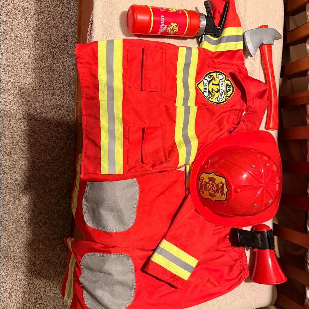 Kids Firefighter Costume Set with Accessories 2-3T